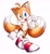 Size: 1869x2048 | Tagged: safe, artist:tamjeong_sonic, miles "tails" prower, blushing, full body, head tilt, looking at viewer, mouth open, open smile, simple background, smile, smiling at viewer, solo, v sign, white background