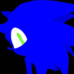 Size: 1280x1280 | Tagged: safe, artist:nangnamul623, sonic the hedgehog, black background, limited palette, looking at viewer, simple background, solo