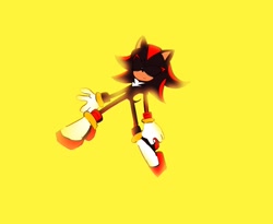 Size: 2204x1806 | Tagged: safe, artist:tamjeong_sonic, shadow the hedgehog, simple background, solo, yellow background