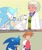 Size: 1887x2240 | Tagged: safe, artist:risziarts, chris thorndyke, sonic the hedgehog, uncle chuck, hedgehog, human, chuck thorndyke, coffee, comic, drink, duo focus, holding something, laboratory, male, mug, quartet