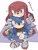 Size: 1306x1716 | Tagged: safe, artist:oomikami_mimiko, knuckles the echidna, sonic the hedgehog, duo, hand on another's head, japanese text, simple background, sitting, smile, sonic boom (tv), treads, white background