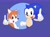 Size: 3072x2276 | Tagged: safe, artist:sophiebyers, miles "tails" prower, sonic the hedgehog, fox, hedgehog, adventures of sonic the hedgehog, 2024, classic sonic, classic sonic (universe), classic tails, cover art, dic, double thumbs up, duo, flat colors, looking at viewer, male, mouth open, redraw, smile, style emulation, thumbs up