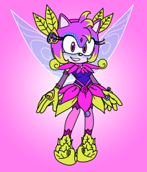 Size: 1080x1260 | Tagged: safe, artist:death-driver-5000, amy rose, cosplay, crash team rumble, pixie, wings