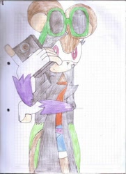 Size: 400x551 | Tagged: safe, artist:thunder-the-mouse, oc, oc:thunder dark the hedgemouse, solo, traditional media