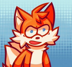 Size: 1024x948 | Tagged: safe, artist:catsplash1000, miles "tails" prower, 2020, abstract background, faic, looking offscreen, meme, redraw, solo, standing, tails gets trolled