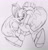 Size: 2424x2502 | Tagged: safe, artist:shadowhawx95, miles "tails" prower, 2021, flying, line art, looking at viewer, monochrome, mouth open, open smile, pencilwork, simple background, smile, smiling at viewer, solo, spinning tails, traditional media, waving, waving at viewer