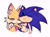 Size: 2048x1535 | Tagged: safe, artist:kuteun0, miles "tails" prower, sonic the hedgehog, fox, hedgehog, 2022, blushing, bust, cute, duo, ear fluff, eyes closed, gay, hugging, male, mouth open, shipping, simple background, sleeping, smile, snuggling, sonabetes, sonic x tails, tailabetes, white background