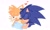 Size: 2048x1213 | Tagged: dead source, safe, artist:buttersss__, miles "tails" prower, sonic the hedgehog, 2024, cute, duo, ear fluff, eyes closed, gay, heart, hugging, hugging from behind, mouth open, shipping, simple background, smile, sonic x tails, white background