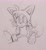 Size: 1904x2048 | Tagged: safe, artist:dizzyemo, miles "tails" prower, blushing, cute, line art, looking offscreen, pencilwork, sitting, smile, solo, tailabetes, traditional media, treads