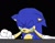 Size: 640x493 | Tagged: safe, artist:sontailss, sonic the hedgehog, 2011, base used, black background, clenched fists, clenched teeth, crying, eyes closed, flat colors, ms paint, simple background, solo, tears, tears of sadness