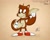 Size: 1280x1024 | Tagged: safe, artist:lightluxcollie, miles "tails" prower, fox, adventures of sonic the hedgehog, 2020, abstract background, classic tails, holding tail, looking offscreen, signature, smile, solo, standing, thumbs up