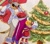 Size: 2048x1806 | Tagged: safe, artist:jaslenebella0, storm the albatross, wave the swallow, christmas, christmas outfit, christmas tree, duo, outline, smile, standing, traditional media, tree, yellow outline