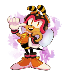 Size: 1559x1809 | Tagged: safe, artist:halpdevon, charmy bee, 2019, full body, simple background, smile, solo, standing, white background