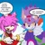 Size: 1280x1280 | Tagged: safe, artist:shadzell, amy rose, blaze the cat, cat, hedgehog, 2024, amy x blaze, amy's halterneck dress, blaze's tailcoat, dress, english text, eyes closed, female, females only, fire, flame, lesbian, mouth open, shipping, speech bubble