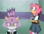 Size: 2048x1583 | Tagged: safe, artist:lamerrart, amy rose, blaze the cat, cat, hedgehog, 2023, amy x blaze, cosplay, crossover, cute, female, females only, lesbian, looking at viewer, neon genesis evangelion, school uniform, shipping