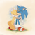 Size: 1920x1920 | Tagged: safe, artist:_nav_o, artist:justnav04, miles "tails" prower, sonic the hedgehog, fox, hedgehog, 2023, abstract background, cute, duo, duo male, eyes closed, grass, hugging, male, males only, outline, signature, smile, sonabetes, standing, tailabetes