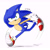 Size: 3000x3000 | Tagged: safe, artist:anevileyeball, sonic the hedgehog, 2020, looking at viewer, running, signature, simple background, smile, solo, treads, white background