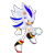 Size: 2700x2700 | Tagged: safe, artist:sonicspeedscool, oc, oc:sonow, hedgehog, 2023, 3d, clenched fist, edit, energy ball, fusion, fusion:shadow, fusion:sonic, hyper form, looking at viewer, mouth open, simple background, solo, transparent background