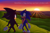 Size: 3000x1953 | Tagged: safe, artist:shimecm, shadow the hedgehog, sonic the hedgehog, 2019, abstract background, duo, english text, field, gay, grass, grass field, hill, looking at each other, outdoors, shadow x sonic, shipping, standing, sun, sunset, walking