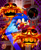 Size: 879x1080 | Tagged: safe, artist:thecongressman1, sonic the hedgehog, sonic spinball, abstract background, classic sonic, lava powerhouse, mid-air, pipe, roboiler, signature, spinball, steam