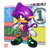 Size: 1300x1300 | Tagged: safe, artist:thecongressman1, espio the chameleon, lizard, knuckles chaotix, abstract background, chameleon, classic espio, frown, looking offscreen, signature, solo, standing