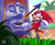 Size: 1920x1571 | Tagged: safe, artist:thecongressman1, knuckles the echidna, marble garden zone, abstract background, arrow (weapon), classic knuckles, clenched teeth, signature, solo, standing, strange relief