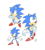 Size: 790x885 | Tagged: safe, artist:thecongressman1, sonic the hedgehog, classic sonic, classic sonic (universe), looking offscreen, signature, simple background, solo, standing, white background