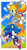 Size: 568x1068 | Tagged: safe, artist:chicaramirez, miles "tails" prower, sonic the hedgehog, 2010, abstract background, border, carrying them, duo, exclamation mark, flying, frown, holding hands, looking at viewer, looking offscreen, mouth open, outline, signature, white outline