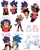 Size: 1638x2048 | Tagged: safe, artist:emthimofnight, shadow the hedgehog, sonic the hedgehog, oc, oc:stellar the hedgehog, hedgehog, 2024, dialogue, english text, fankid, father and child, father and daughter, female, magical gay spawn, male, meme, parent:shadow, parent:sonic, parents:sonadow, simple background, trio, waving, white background