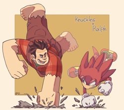 Size: 2048x1820 | Tagged: safe, artist:te____zz, knuckles the echidna, crossover, wreck-it ralph (series), wreck-it ralph (wreck-it ralph)