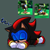 Size: 2048x2048 | Tagged: safe, artist:nounaarts, sonic the hedgehog, sonic superstars, classic sonic, classic sonic (universe), cute, eyes closed, grey background, kigurumi, lying down, lying on front, reference inset, simple background, sleeping, solo, zzz