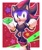 Size: 1063x1270 | Tagged: safe, artist:muto_uwu, sonic the hedgehog, sonic superstars, 2024, abstract background, border, chaos emerald, classic sonic, clenched fist, holding something, kigurumi, looking at viewer, mouth open, outline, shadow onesie, solo, star (symbol), white outline