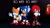 Size: 1280x720 | Tagged: safe, knuckles the echidna, miles "tails" prower, robotnik, sonic the hedgehog, arms folded, black background, english text, group, looking at viewer, no way screen, pointing, redraw, simple background, smile, sonic the hedgehog 3, v sign, youtube thumbnail