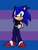 Size: 768x1024 | Tagged: safe, artist:boltdoubltt, sonic the hedgehog, 2023, binder, clothes, looking at viewer, pants, pride, pride flag, pride flag background, smile, solo, standing, trans boy sonic, trans male, trans pride, transgender