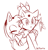 Size: 386x404 | Tagged: safe, artist:spacecolonie, amy rose, blaze the cat, cat, hedgehog, 2015, amy x blaze, amy's halterneck dress, blaze's tailcoat, clothes, cute, dress, eyes closed, feather, female, females only, heart eyes, lesbian, line art, shipping, sketch, sparkle, toy, wingding eyes