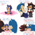 Size: 2000x2000 | Tagged: safe, artist:emthimofnight, shadow the hedgehog, sonic the hedgehog, oc, oc:stellar the hedgehog, hedgehog, adopted fankid, argument, baby, blushing, confused, dialogue, diaper, english text, family, fankid, father and child, father and daughter, gay, parent and child, parent:shadow, parent:sonic, parents:sonadow, question mark, shadow x sonic, shipping, simple background, sitting, standing, trio, white background