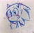 Size: 2048x1958 | Tagged: safe, artist:vanalt22, sonic the hedgehog, 2024, blushing, blushing ears, bust, frown, line art, pencilwork, signature, solo, sweatdrop, traditional media
