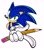 Size: 1517x1711 | Tagged: safe, artist:ketdarkdragon, sonic the hedgehog, 2024, frown, holding something, looking at viewer, pencil, reaching towards the viewer, simple background, solo, uekawa style, white background