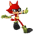 Size: 2500x2500 | Tagged: safe, artist:nibroc-rock, gadget the wolf, wolf, sonic forces, 2017, 3d, frown, grappling hook, male, one fang, simple background, solo, transparent background, treads