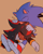 Size: 870x1080 | Tagged: safe, artist:ghostie-juice, shadow the hedgehog, sonic the hedgehog, hedgehog, 2024, beige background, cute, duo, eyes closed, gay, male, purring, sfx, shadow x sonic, shadowbetes, shipping, simple background, sitting, sleeping, sonabetes, treads