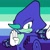 Size: 736x736 | Tagged: safe, artist:harpyjar, espio the chameleon, flat colors, frown, gay, gay espio, icon, limited palette, looking at viewer, mlm pride, pride, pride flag, pride flag background, solo