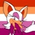 Size: 736x736 | Tagged: safe, artist:harpyjar, rouge the bat, flat colors, icon, lesbian, lesbian pride, lesbian rouge, limited palette, looking at viewer, looking back at viewer, pride, pride flag, pride flag background, smile, solo
