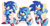 Size: 2048x1055 | Tagged: safe, artist:siggiedraws, sonic the hedgehog, hedgehog, abstract background, clothes, hand in pocket, hoodie, looking offscreen, male, pointing, signature, sitting, smile, solo, standing, topwear, walking