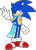 Size: 1280x1767 | Tagged: safe, artist:hazardous-andy, sonic the hedgehog, hedgehog, 2021, alternate universe, clenched fist, gay, lidded eyes, looking at viewer, necklace, ring (jewelry), scar, scarf, simple background, smile, standing, transparent background, v sign, wink