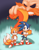 Size: 1200x1548 | Tagged: safe, artist:lunar-lotus, miles "tails" prower, robotnik, sonic the hedgehog, fox, hedgehog, human, sonic the hedgehog 2, 2021, abstract background, black sclera, classic robotnik, classic sonic, classic sonic (universe), classic tails, clenched teeth, looking at viewer, male, redraw, smile, standing, trio, youtube link in description