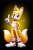 Size: 1023x1561 | Tagged: safe, artist:jamoart, miles "tails" prower, fox, 2019, gradient background, hand on hip, looking at viewer, male, movie style, pointing, signature, smile, solo, standing