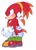 Size: 1012x1393 | Tagged: safe, artist:mossan315, knuckles the echidna, echidna, 2022, alternate version, blushing, cute, frown, hair up, knucklebetes, male, ponytail, simple background, solo, standing, white background
