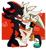 Size: 1280x1401 | Tagged: safe, artist:punkray, shadow the hedgehog, silver the hedgehog, 2017, abstract background, blushing, clenched teeth, duo, flustered, gay, holding them, looking away, shadow x silver, shipping, signature