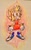 Size: 789x1280 | Tagged: safe, artist:fleetways, amy rose, hedgehog, alternate shoes, dress, fire, flying, frown, looking offscreen, solo, super amy, super form, traditional media, vulgar description