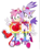 Size: 736x992 | Tagged: safe, artist:smsskullleader, artist:videogamelesbianism, amy rose, blaze the cat, cat, hedgehog, 2017, amy x blaze, amy's halterneck dress, arm around shoulders, blaze's tailcoat, blushing, duo, duo female, edit, female, females only, lesbian, lesbian symbol, looking at viewer, mouth open, pride, shipping, simple background, smile, standing, standing on one leg, v sign, white background